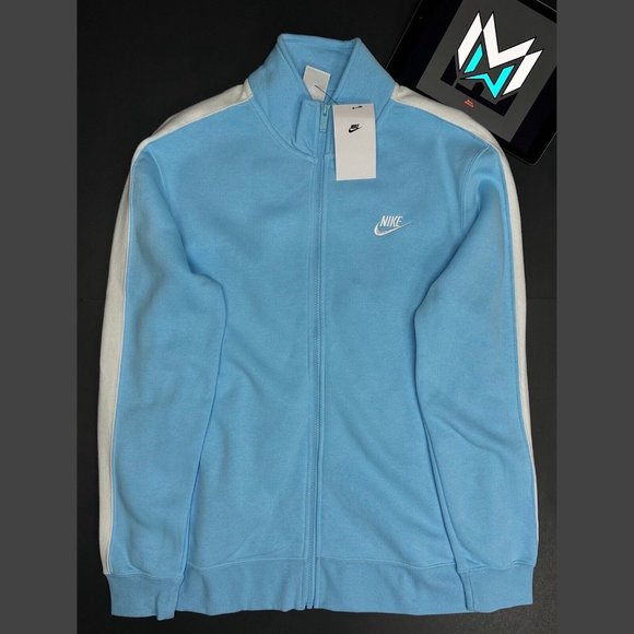 Nike Shirts Nike Club Fleece Brushed Back Track Jacket Dd70499 Blue